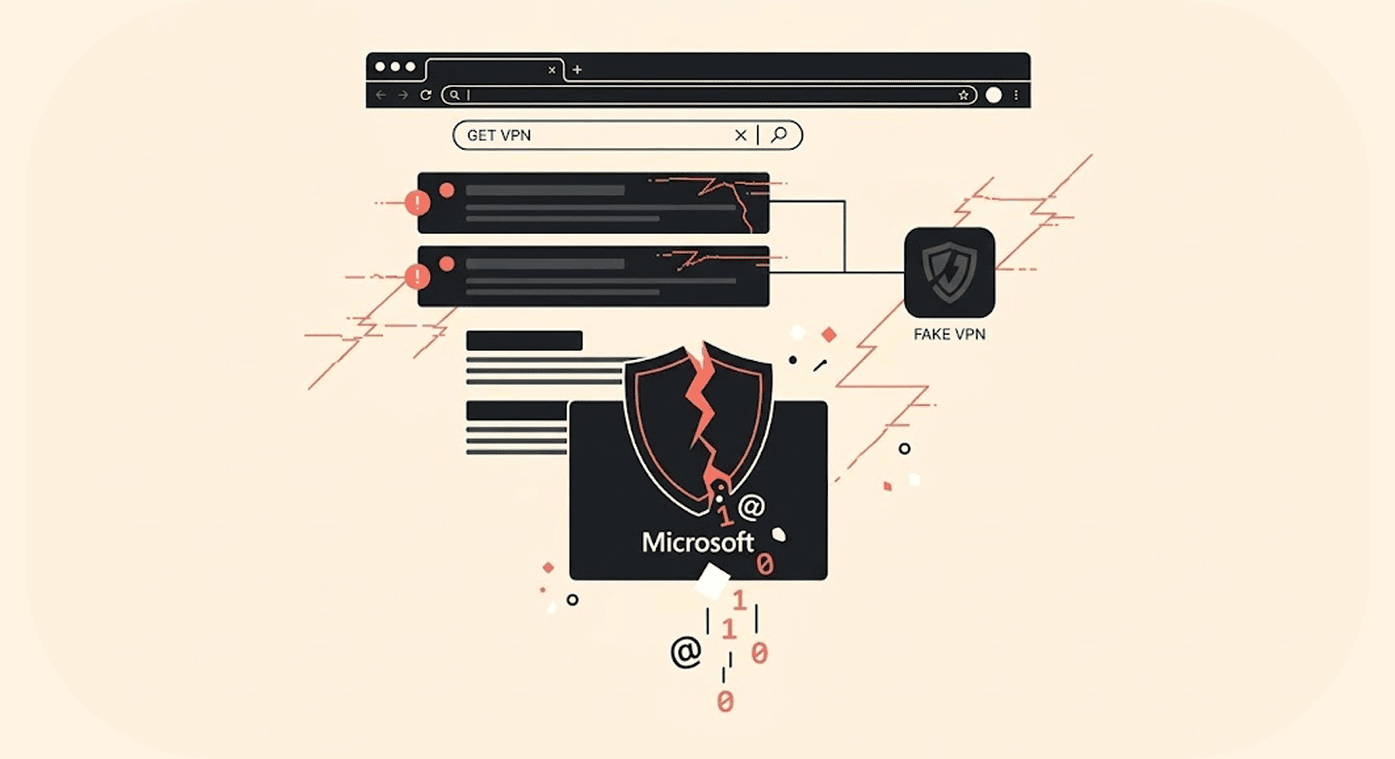 Microsoft ostrzega przed kampanią zatruwania SEO, rozpowszechniającą fałszywe aplikacje VPN w celu kradzieży danych uwierzytelniających