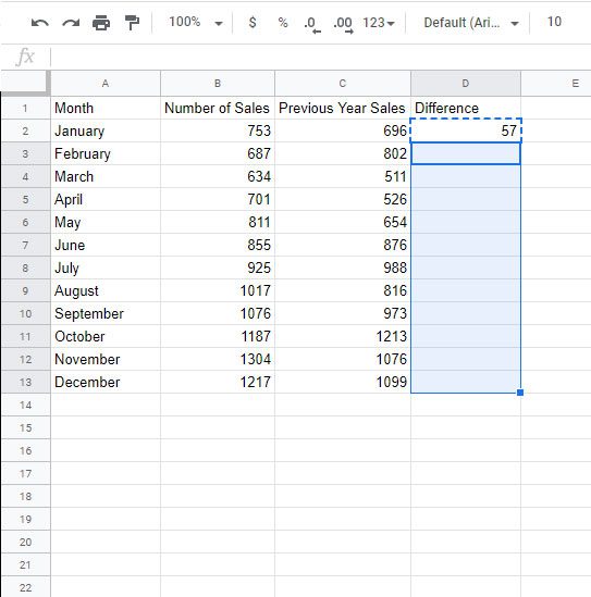 copy and paste the formula into other cells in the sheet